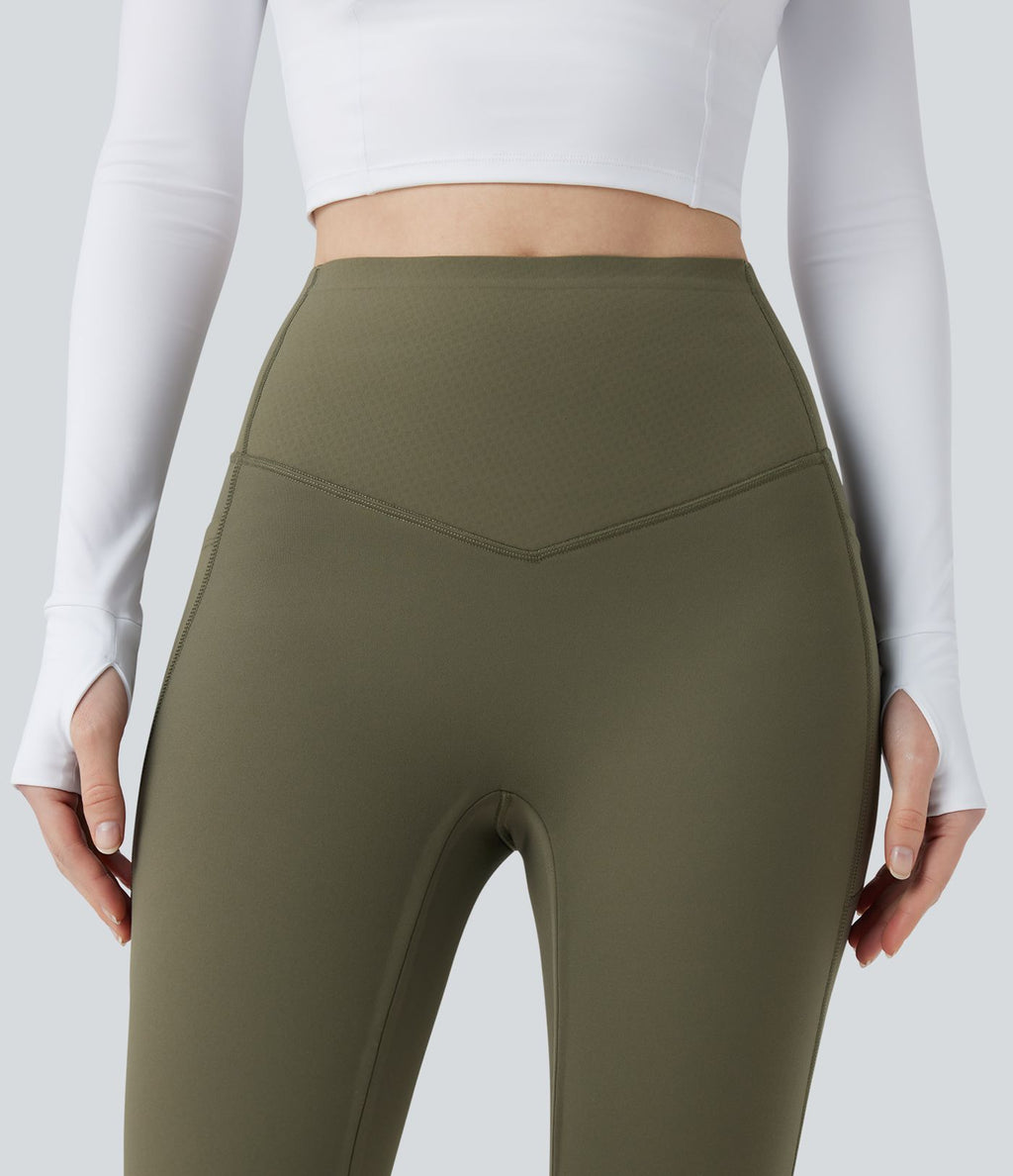 Pantalon de yoga bootcut gainant taille haute extra chaud Halara UltraSculpt™ avec poches