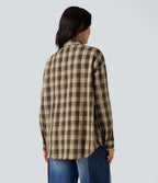 Chemise à carreaux coupe décontractée avec poche
