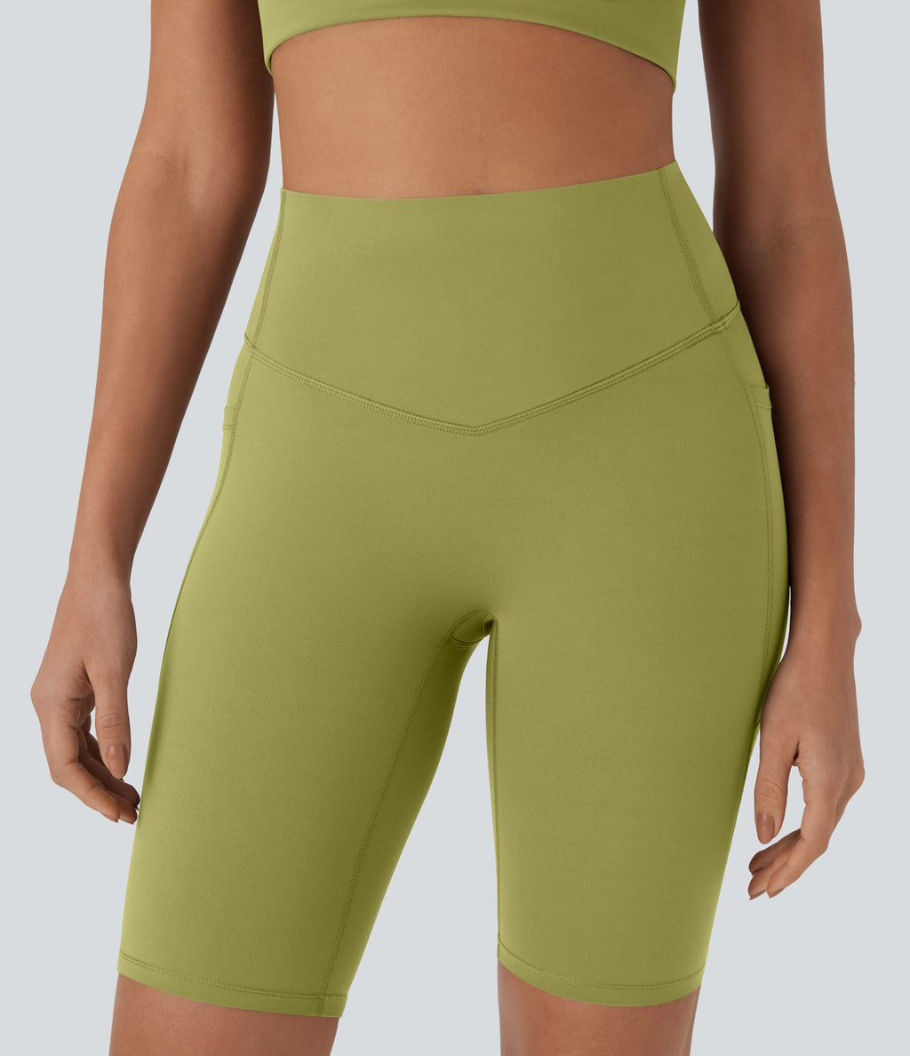 Short cycliste 22,8 cm d'entraînement gainant taille haute avec poches Halara UltraSculpt™