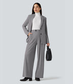 Blazer de travail col cranté infroissable à manches longues Halara Flex™ Suit avec poches