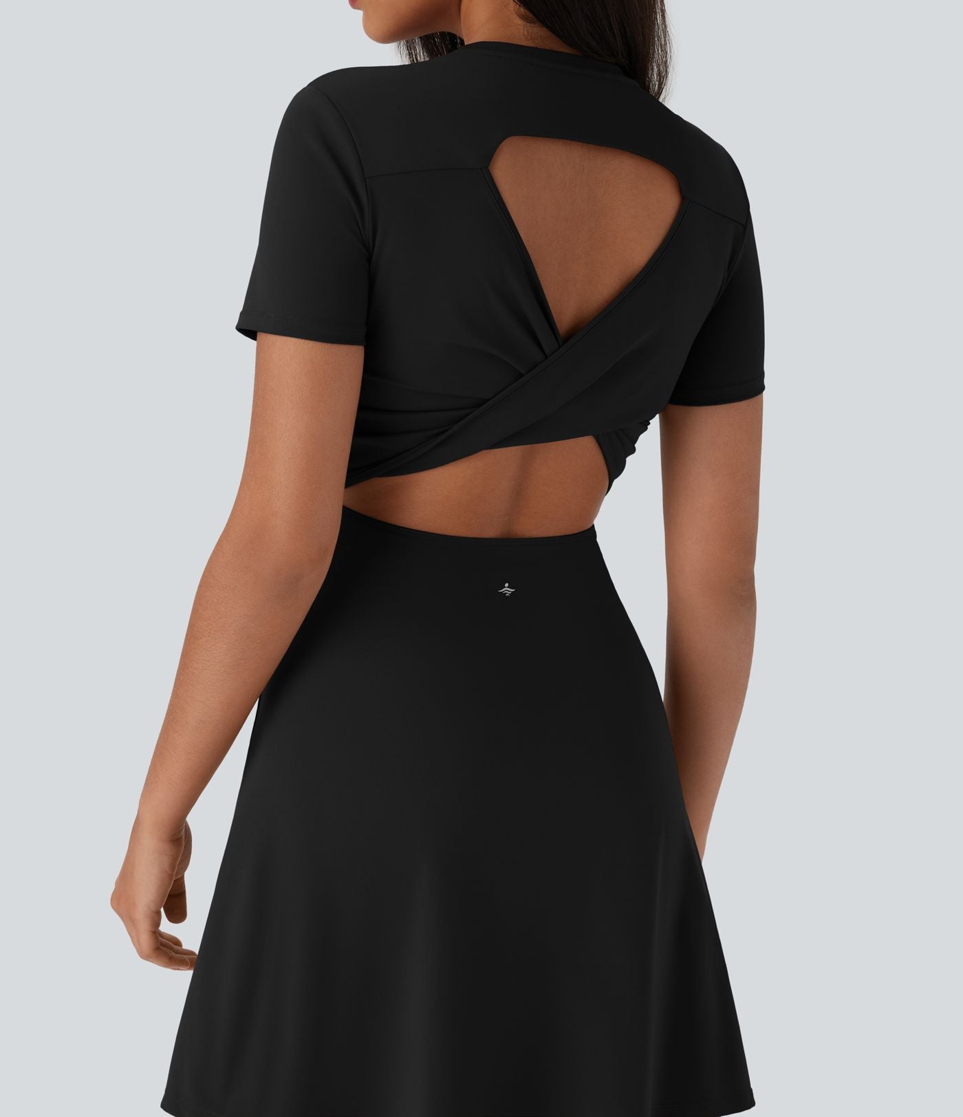 Robe de sport danse mini évasée à découpes D-F