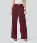 Pantalon de travail coupe droite taille haute avec chaîne métallique avec poches