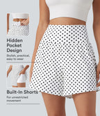 Short de yoga 2-en-1 taille haute 12,5 cm à pois avec poches