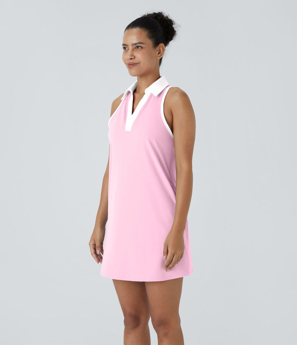 Robe de golf mini SoftlyZero™ Airy 2-en-1 à effet frais InstantCool color block avec poche pour tee de golf