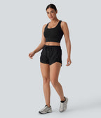 Brassière de sport course col U maintien moyen crochet ajustable E-G
