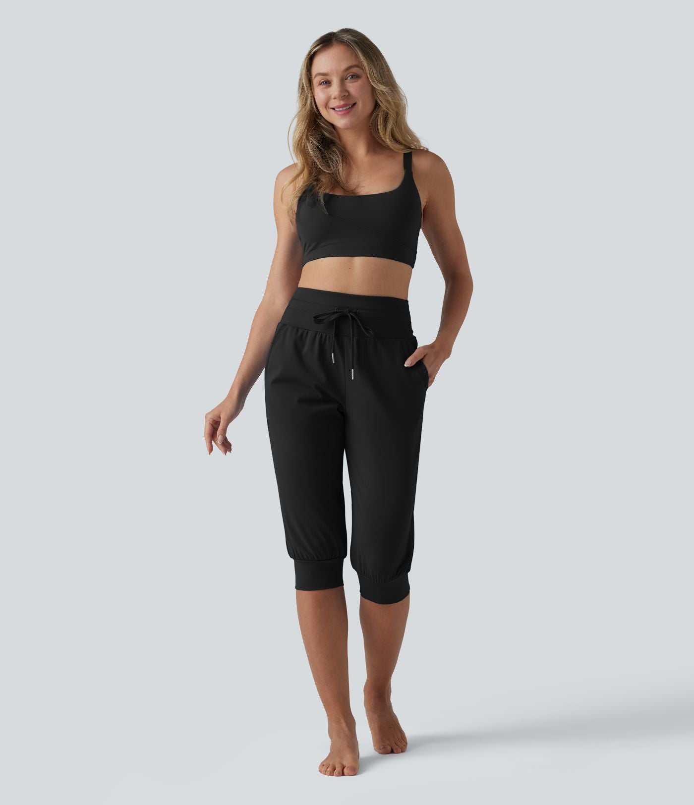 Jogging corsaire de yoga SoftlyZero™ Plush taille haute ventre plat avec cordon de serrage et poches