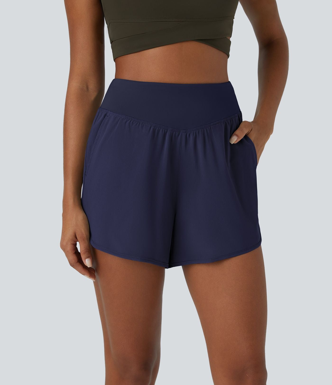 Breezeful™ Shorts 10cm Casual à Séchage Rapide Taille Haute et Poche Latérale