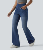 Jean évasé Halara Flex™ gainant casual taille haute avec poches
