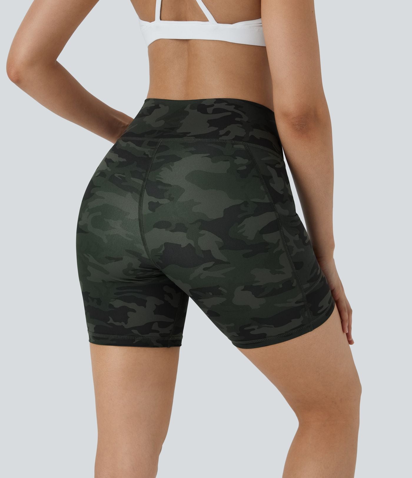 Short Course Biker Yoga Taille Haute avec Poches Latérales