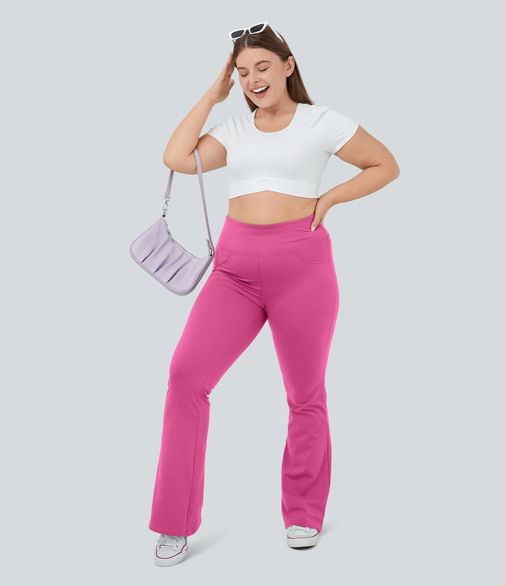 Legging yoga évasé grande taille taille haute DayStretch avec poches