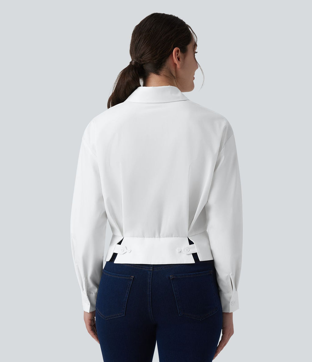 Chemise tailleur col manches longues taille cintrée ajustable