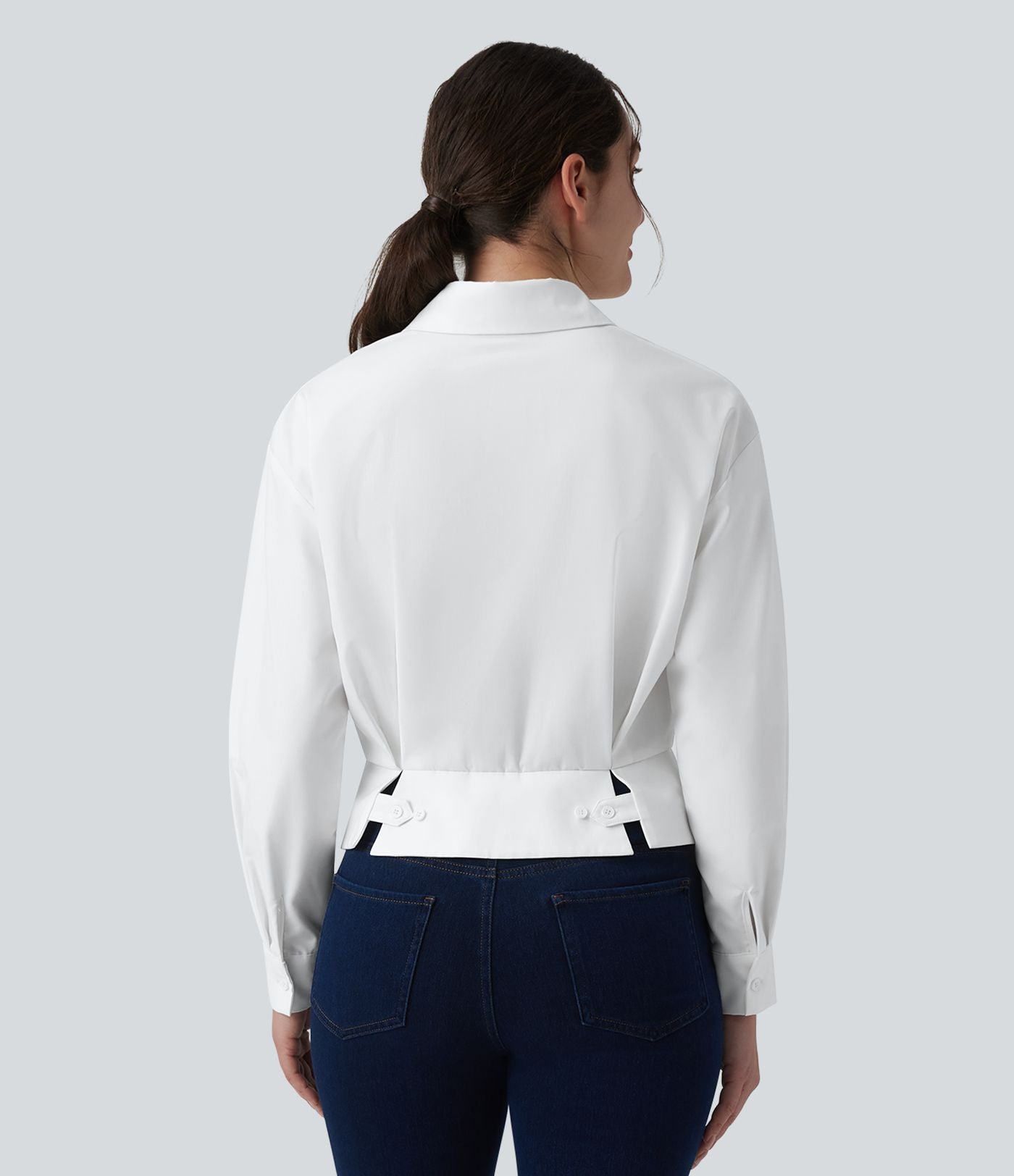 Chemise tailleur col manches longues taille cintrée ajustable