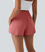 Breezeful™ Shorts 10cm Yoga Séchage Rapide 2 en 1 Taille Haute Poches Latérales Croisées