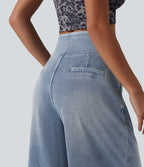 Jean large Halara Flex™ délavé décontracté, taille haute, à poches