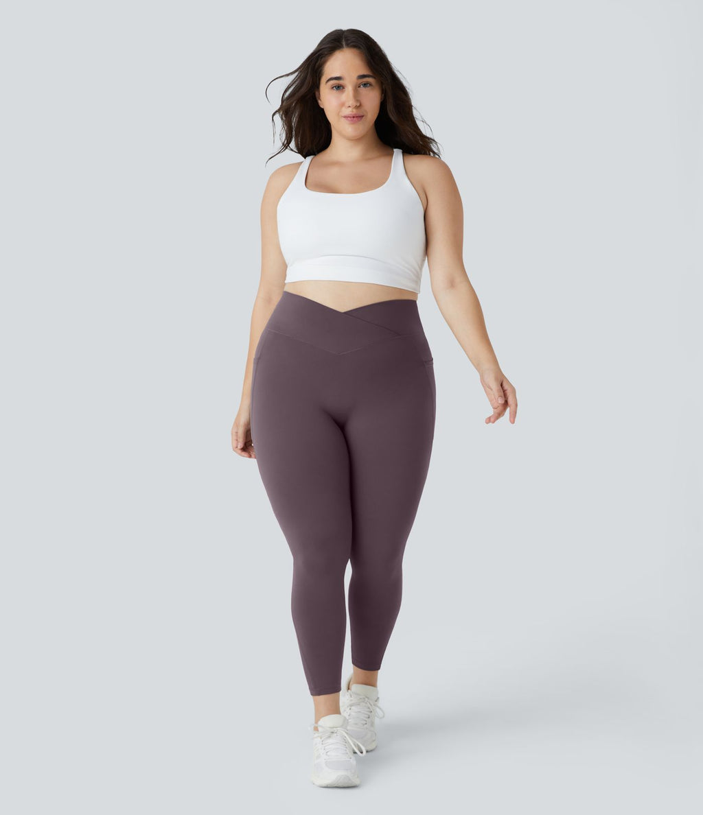 Softlyzero™ Legging Grande Taille Pleine Longueur Taille Haute Poches Latérales Croisée - UPF50+