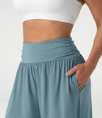 Pantalon fluide Breezeful™ taille haute à séchage rapide avec fronces, fente et poches
