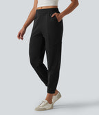 Jogging casual fuselé taille mi-haute avec poches