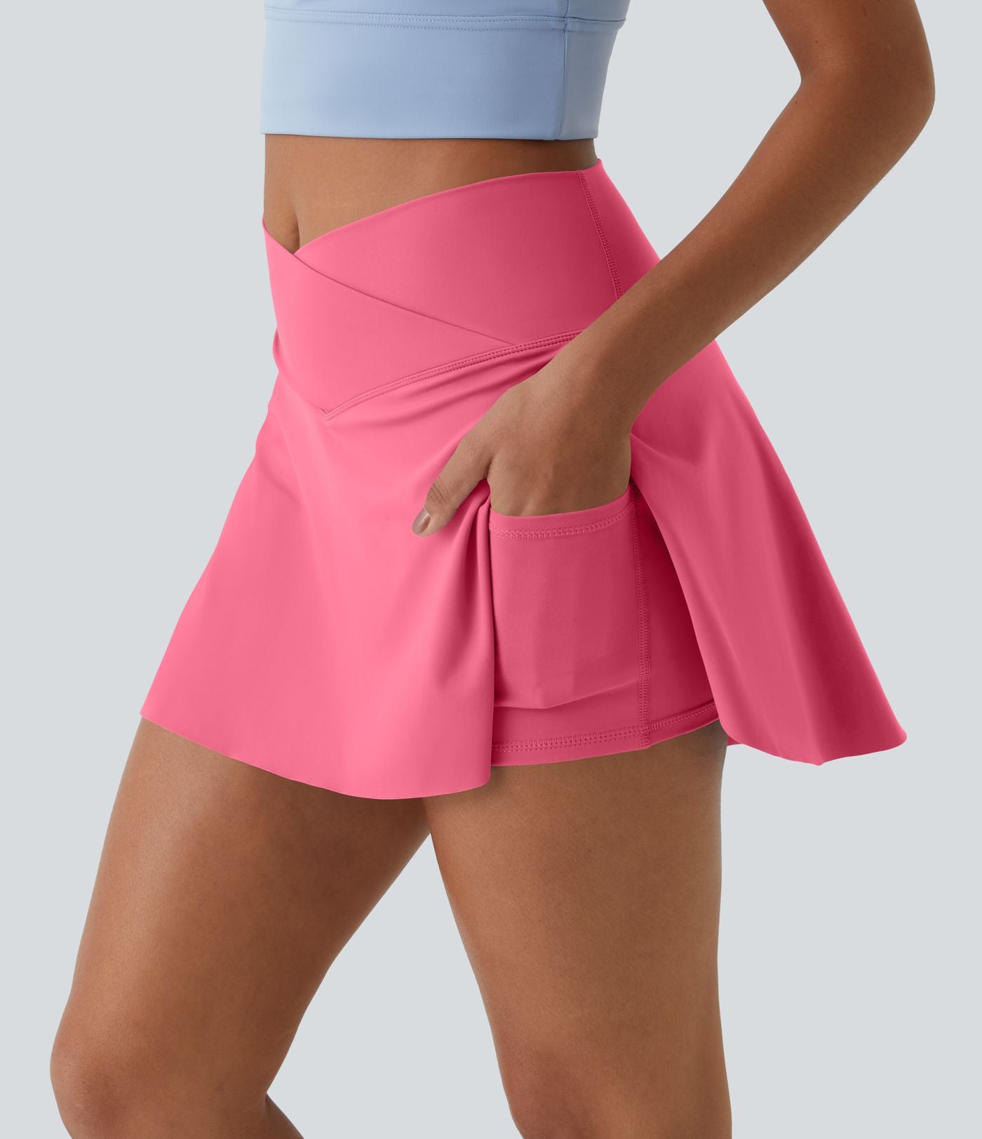 Jupe de tennis mini 2-en-1 quotidienne SoftlyZero™ Airy avec croisement, poche latérale et effet frais InstantCool, Lucid, protection solaire UPF50+