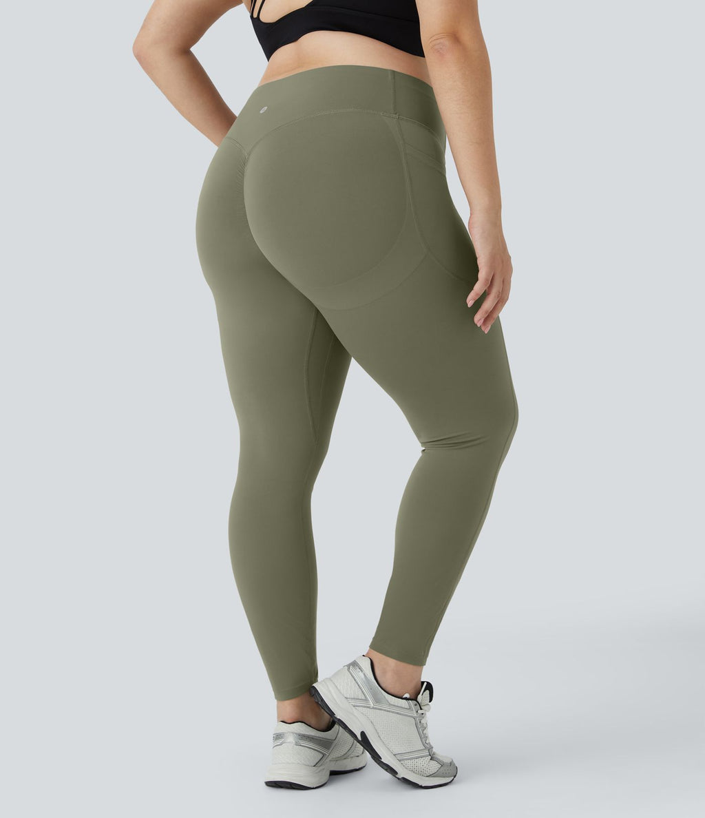 Legging d'entraînement gainant galbant taille haute grande taille avec effet scrunch et poches Halara UltraSculpt™