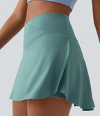 Jupe de tennis mini 2-en-1 quotidienne SoftlyZero™ Airy avec croisement, poche latérale et effet frais InstantCool, Lucid, protection solaire UPF50+