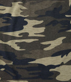 T-shirt casual col rond manches courtes échancré imprimé camouflage