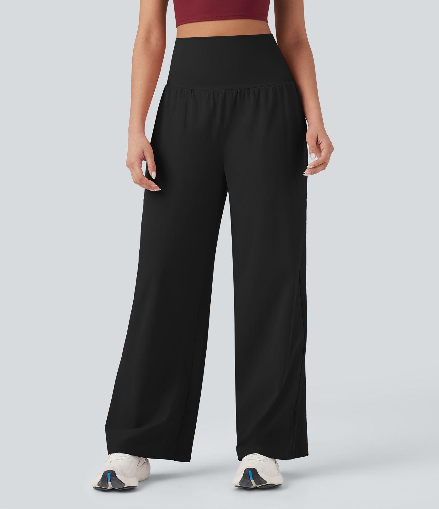 Pantalon yoga 2-en-1 SoftlyZero™ Airy taille très haute coupe droite effet frais InstantCool avec poches