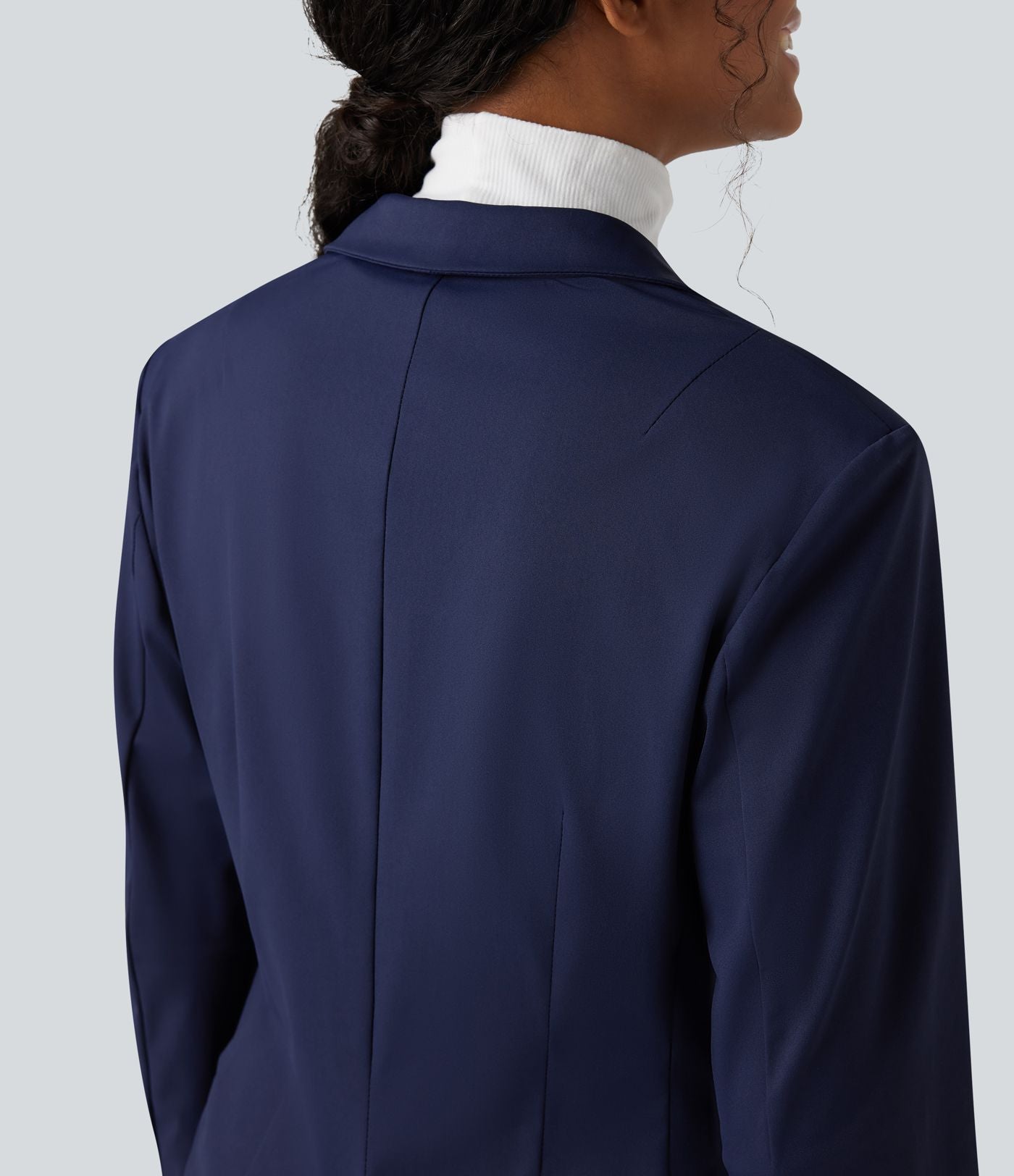 Blazer de travail ajusté col cranté infroissable à manches longues Halara Flex™ Suit avec poches