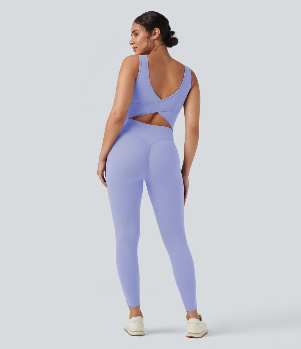 Combinaison de sport Halara UltraSculpt™ col V gainante push-up à poches