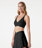 Brassière de sport yoga à maintien léger, col V, brassière intégrée, à effet frais InstantCool, séchage rapide, protection solaire UPF50+