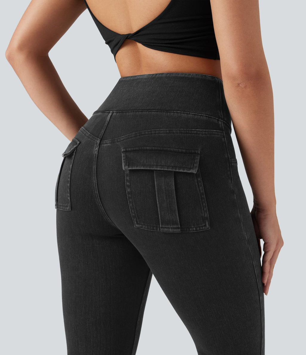 Legging décontracté gainant taille haute effet denim avec poches Halara Flex™