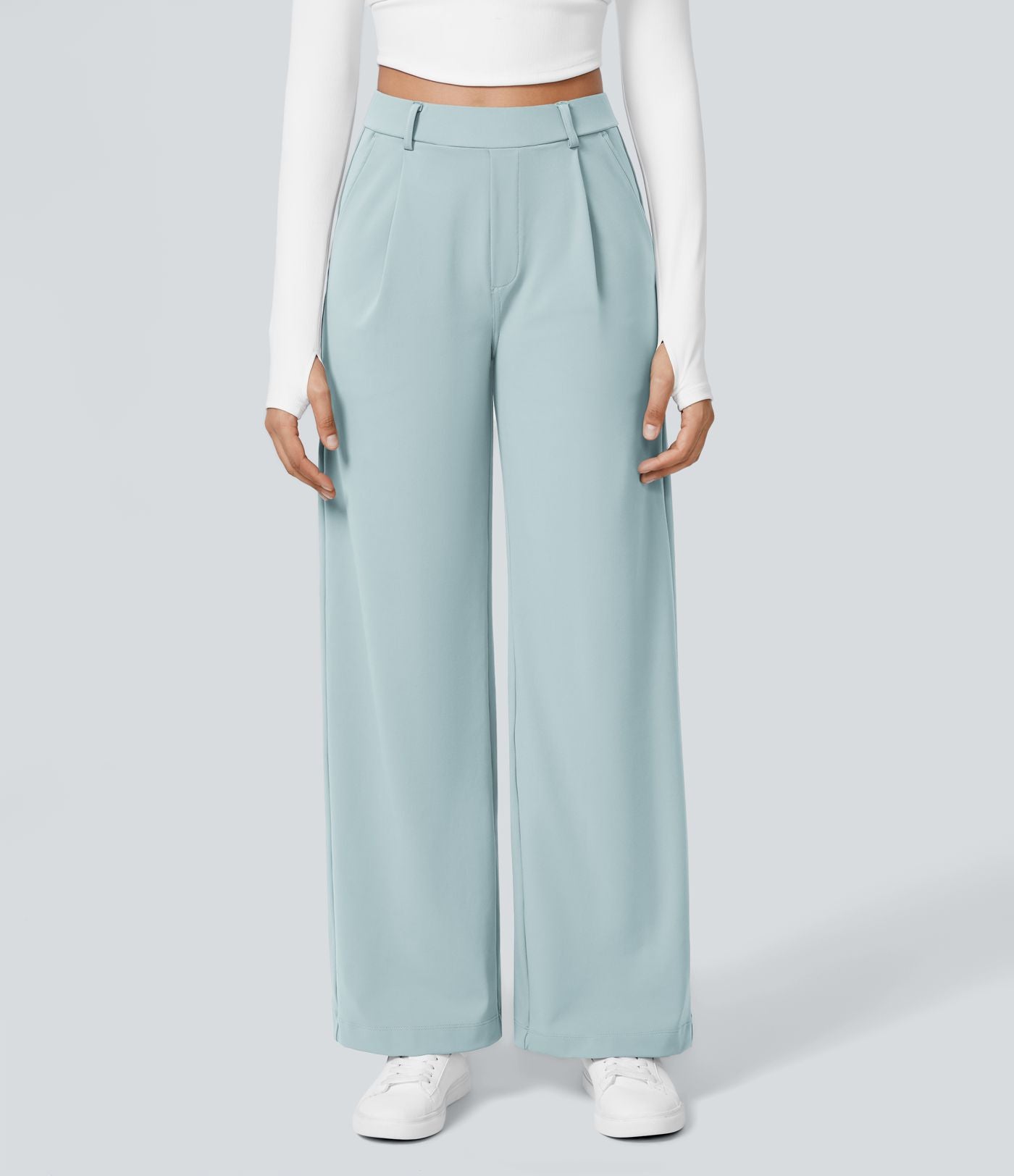Pantalon tailleur Halara Flex™ DayStretch coupe droite taille haute avec poches