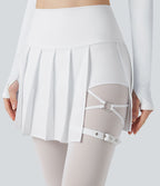 Legging à jupe étrier danse Breezeful™ 2-en-1 taille haute plissé résille contrastante séchage rapide avec poches