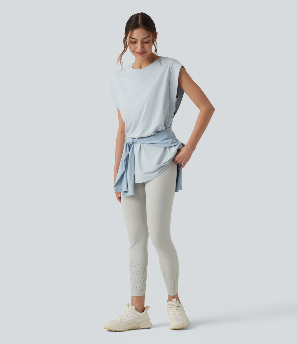 Débardeur yoga col rond effet frais InstantCool avec poches, protection solaire UPF50+