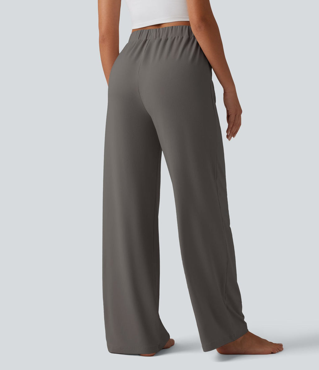Pantalon de détente ample taille haute