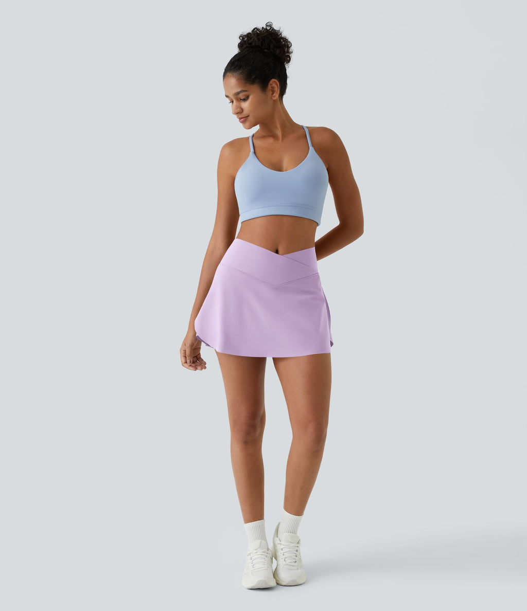 Jupe de tennis mini 2-en-1 quotidienne SoftlyZero™ Airy avec croisement, poche latérale et effet frais InstantCool, Lucid, protection solaire UPF50+