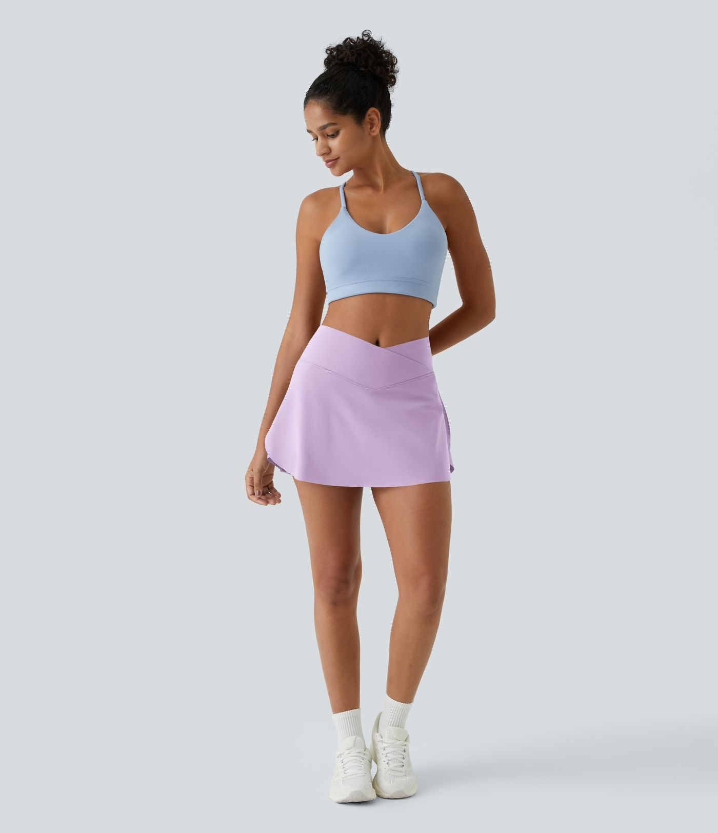 Jupe de tennis mini 2-en-1 quotidienne SoftlyZero™ Airy avec croisement, poche latérale et effet frais InstantCool, Lucid, protection solaire UPF50+