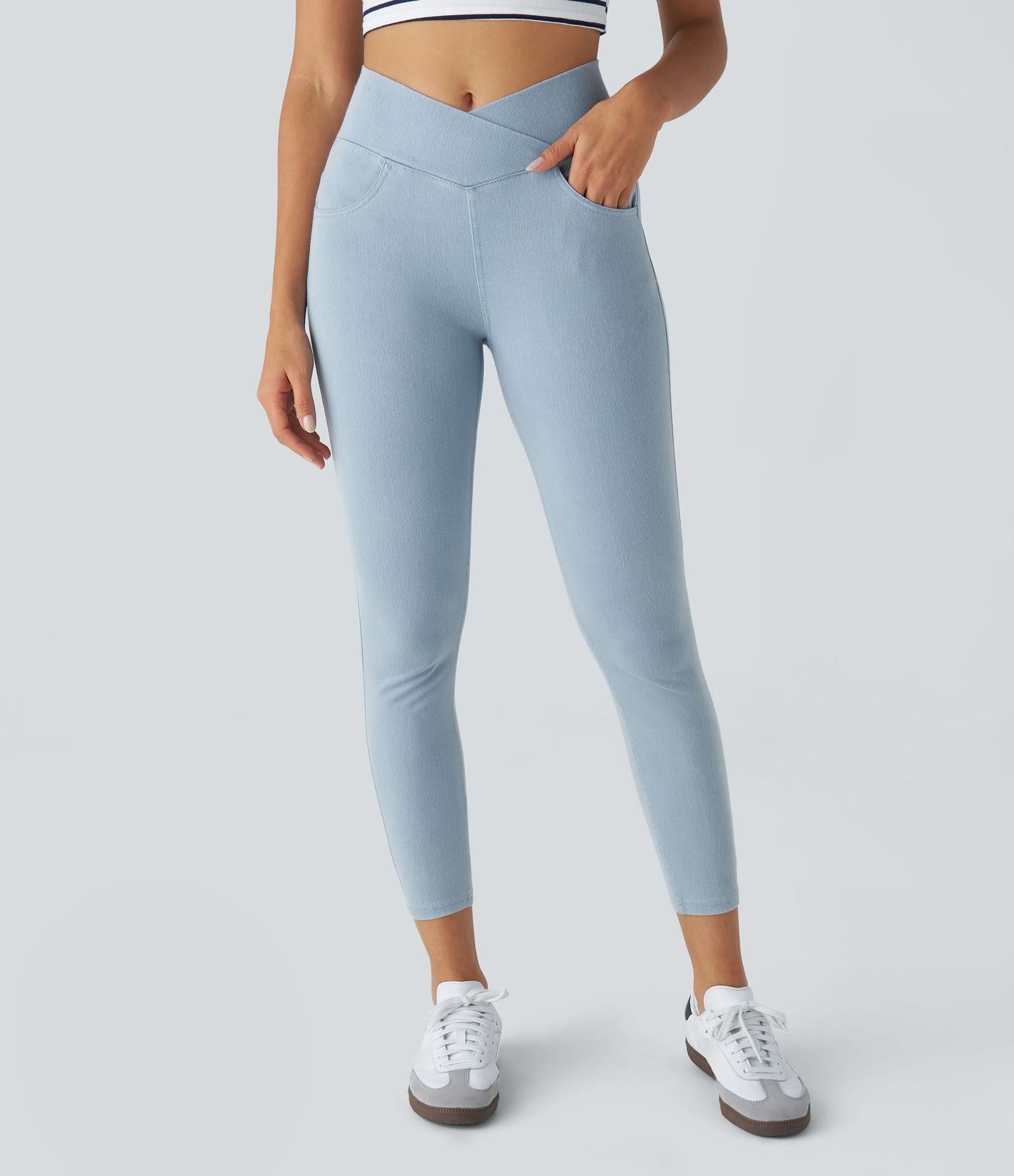 Halara Flex™ Jegging Travail Taille Haute Croisé Poches Multiples Tricot Extensible