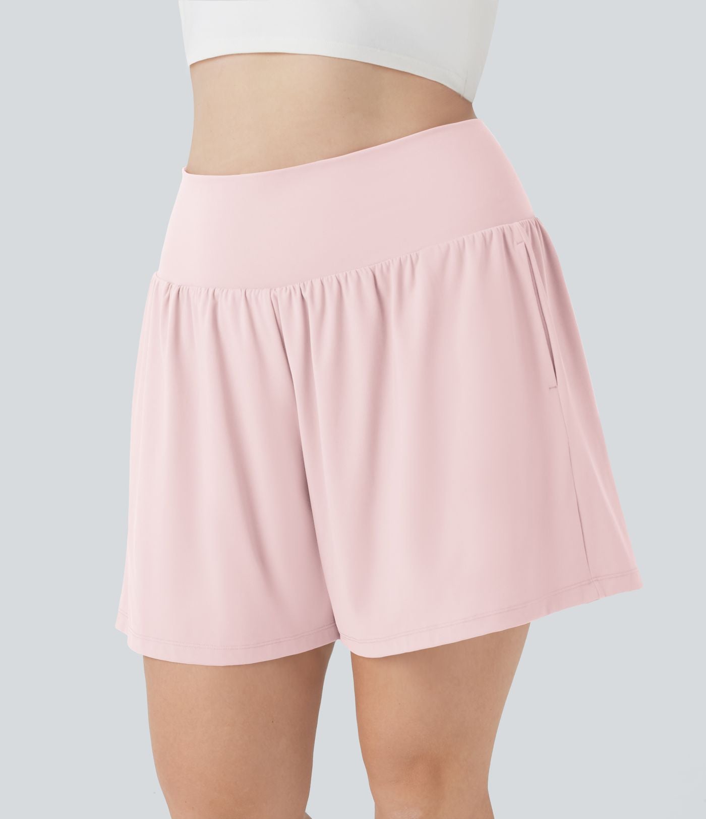 Short tailleur 2-en-1 Cool Touch yoga taille très haute Softlyzero™ Airy grande taille 17,5 cm avec poches