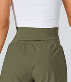 Short 7,5cm Yoga 2 en 1 Super Taille Haute Poches Arrière Poches Cachées Latérales