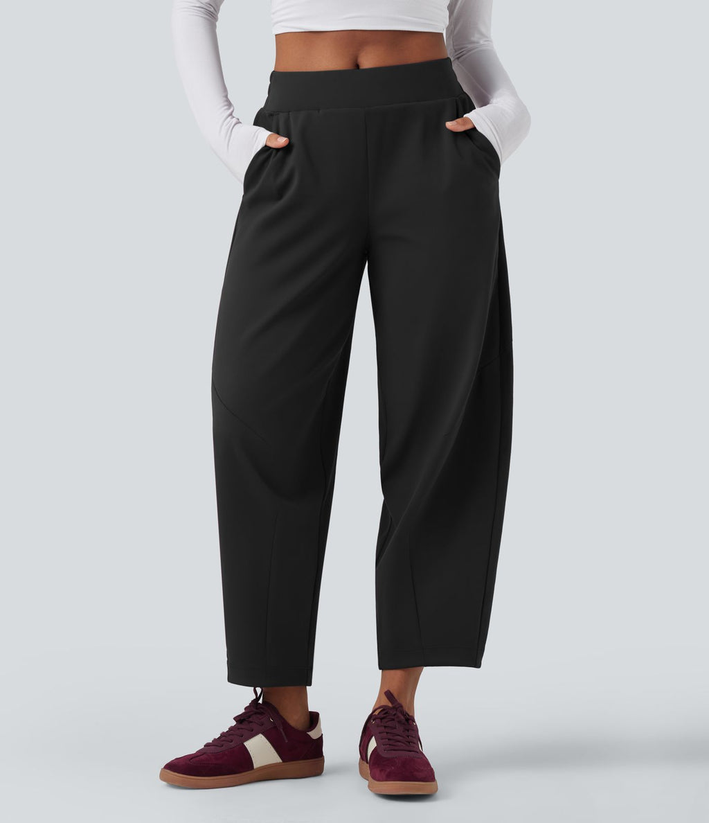 Pantalon 7/8 jambes tonneau taille moyenne DayStretch avec poches