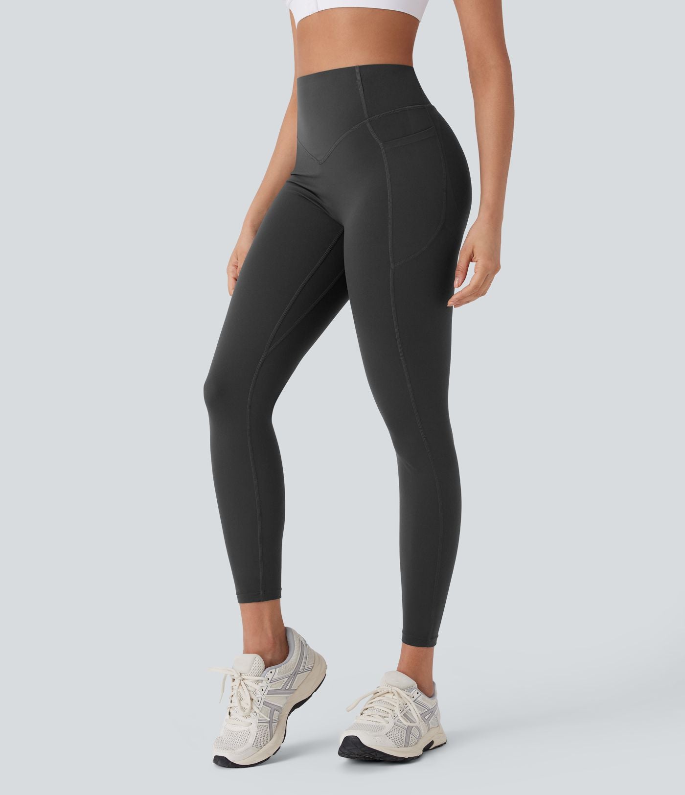 Legging de yoga gainant galbant taille haute avec fronces et poches Halara UltraSculpt™