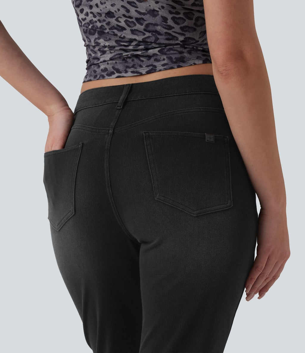 Halara Flex™ Jean évasé asymétrique taille haute avec poches