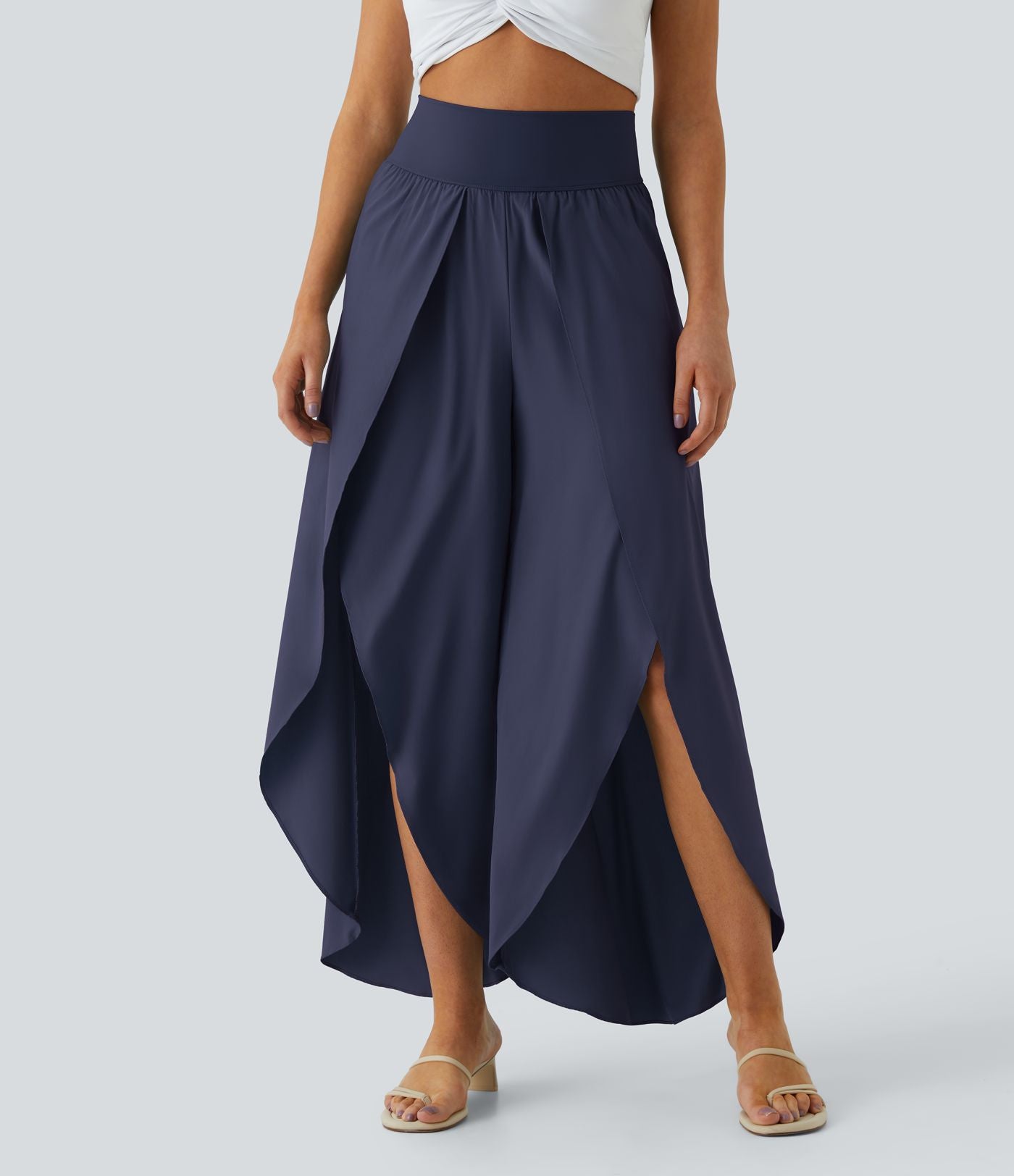 Breezeful™ Pantalon Large Fluide Séchage Rapide Taille Haute Poche Arrière