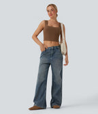 Débardeur crop casual SoftlyZero™ côtelé col U
