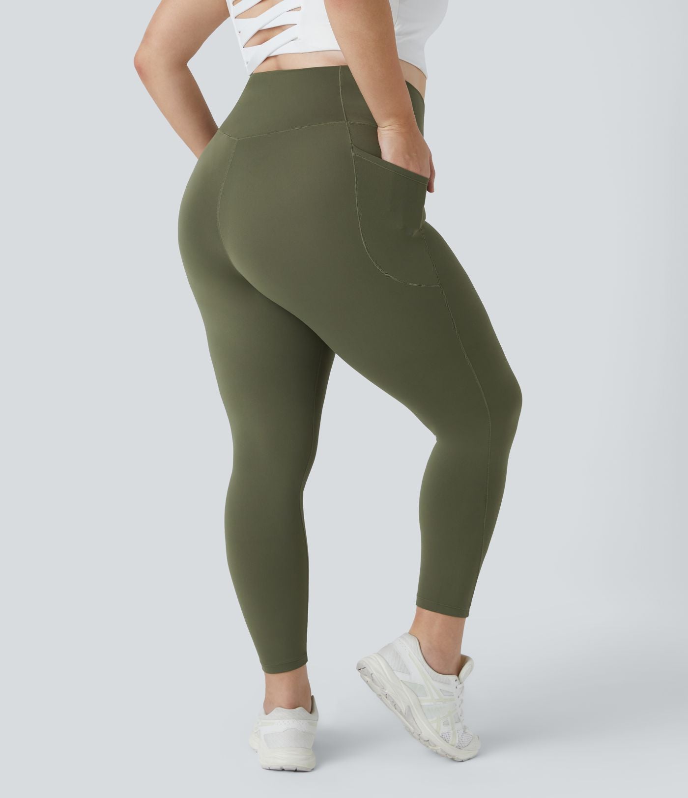 Softlyzero™ Legging Grande Taille Pleine Longueur Taille Haute Poches Latérales Croisée - UPF50+