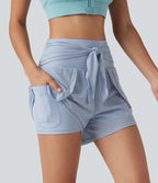 Short de running 2-en-1 SoftlyZero™ Airy 8cm effet frais InstantCool taille haute avec lien devant, mesh contrasté, poches et protection solaire UPF50+