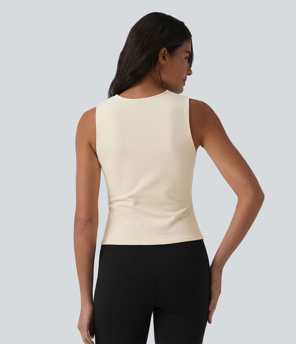 Débardeur tailleur col V avec fronces et brassière intégrée