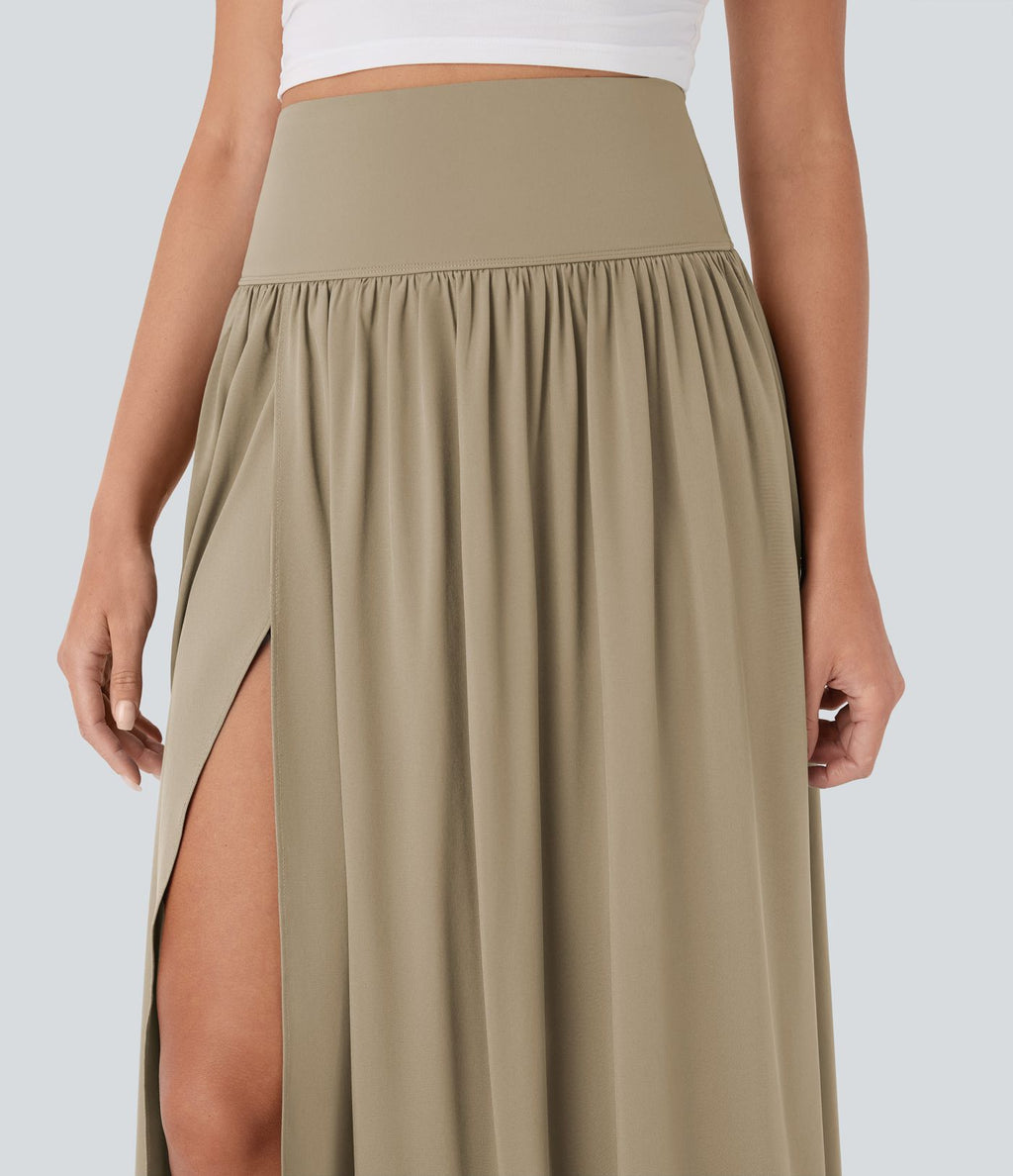 Jupe maxi fluide 2-en-1 gainante taille haute à séchage rapide Breezeful™