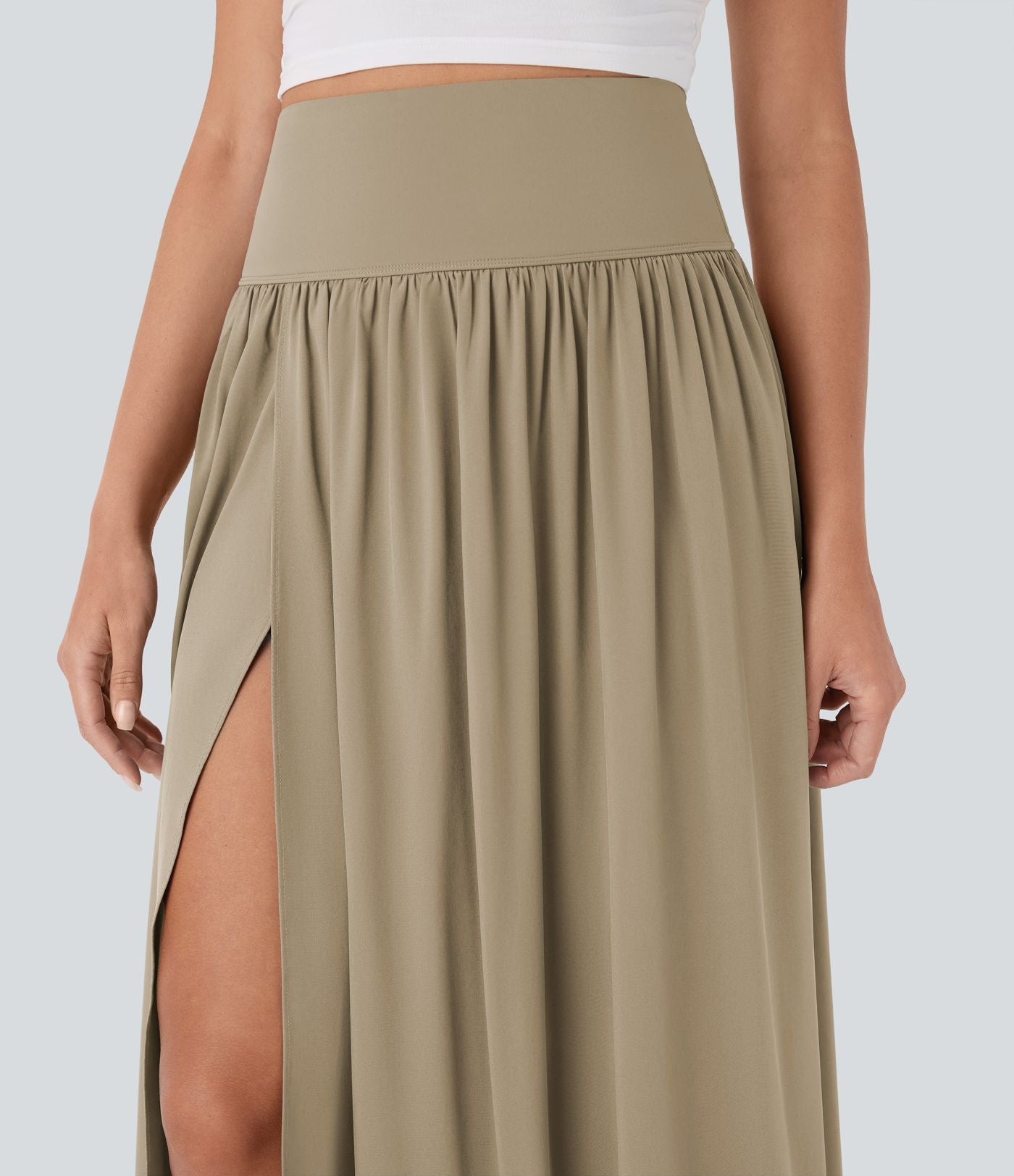 Jupe maxi fluide 2-en-1 gainante taille haute à séchage rapide Breezeful™
