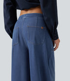 Jean barrel Halara Flex™ taille mi-haute avec cordon de serrage et poches